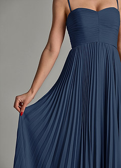 Azazie Chiana Bridesmaid Dresses Dark Navy A-Line Strapless Chiffon Dress image7