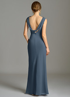 Azazie Kieryn Vestidos de damas de honor Vestido de Neptuno de Gasa de Corte Sirena con Plisado image2