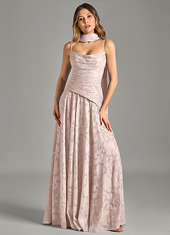 Azazie Gabriela 신부 들러리 드레스 A라인 스트랩리스 플로럴 번아웃 바닥 길이 드레스 image6