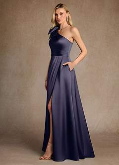 Azazie Easton Mother of the Bride Dresses Stormy A-Line One Shoulder Stretch Satin Dress image2