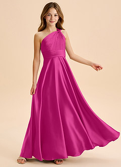 Azazie Charlize Junior Klä av A-Line i Stretch Satin Plisserad image5