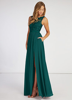Elly Peacock A-Line Lace Scoop Neck Chiffon Dress image5