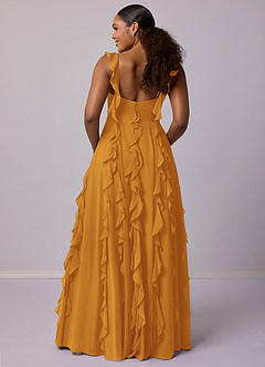 Barbie ♥ Azazie Bridesmaid Dresses Butterscotch A-Line with Pockets Chiffon Dress image11