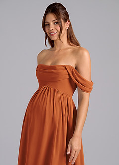 Azazie Saige Maternity Bridesmaid Dresses A-Line Pleated Chiffon Floor-Length Dress image6