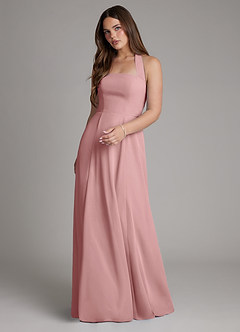 Azazie Irina Bridesmaid Dresses Dusty Rose A-Line Pleated Chiffon Dress image1
