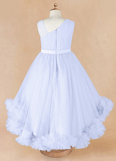 Azazie Lottie Flower Girl Dresses Lavender A-Line One Shoulder Satin Dress image6