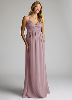 Azazie Emree Maternity Bridesmaid Dresses A-Line Chiffon Floor-Length Dress image3