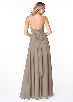 Azazie Gracie Kleider zum Anprobieren zu Hause A-Linie Plissee Chiffon Kleid Taupe image2