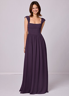 Barbie ♥ Azazie Bridesmaid Dresses Plum A-Line Corset Chiffon Dress image1