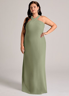 Azazie Doretta Bridesmaid Dresses Pistachio Mermaid Pleated Chiffon Dress image8
