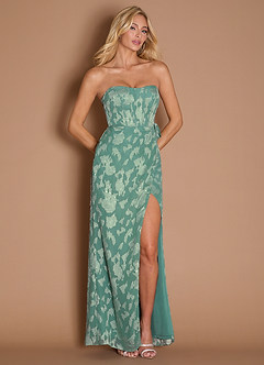 Edith Silver Green Maxi Dress image4