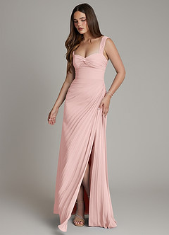 Azazie Amberly Final Sale Blushing Pink Sheath Sweetheart Neckline Chiffon Dress image4