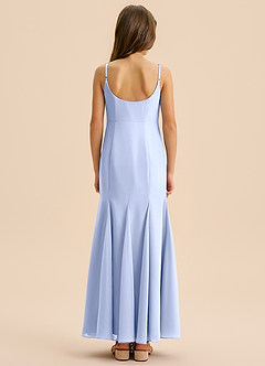 Azazie Evey Junior Abito Sirena in Chiffon Plissettato Ghiaccio image2