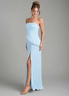 Azazie Tierney Bridesmaid Dresses Sky Blue A-Line Strapless Chiffon Convertible Dress image5