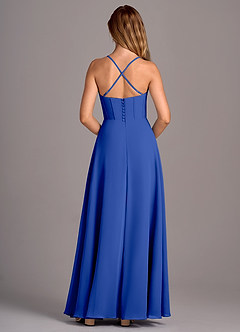 Azazie Carolyn Bridesmaid Dresses Royal Blue A-Line Pleated Chiffon Dress image6