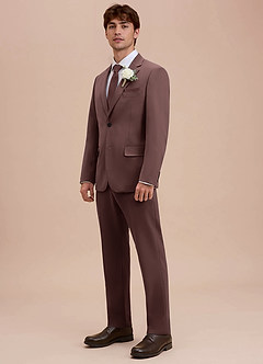 front Ethan Espresso Refined Weave Suit