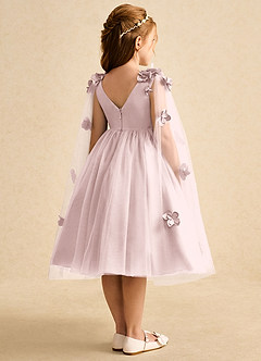 Azazie Staria Robe Demoiselle D'honneur Fillette Robe Princesse en Tulle Drapé Rose Pâle image9