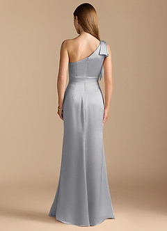 Azazie Rinna Robes de demoiselle d'honneur Robe Sirène en Satiné métallisé Rayé Argent image7