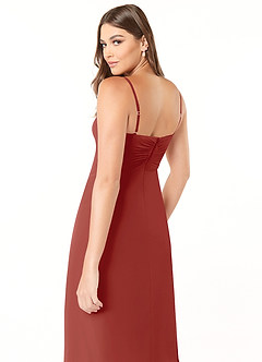 Azazie Justina Final Sale Terracotta A-Line Sweetheart Neckline Chiffon Dress image6