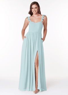 Azazie Metz Final Sale Mist A-Line Sweetheart Ruched Chiffon Dress image1