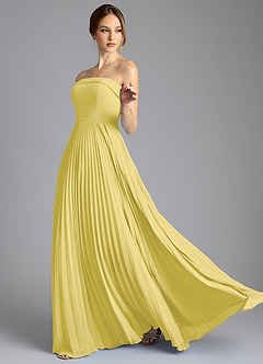 Azazie Mariana Final Sale Dusty Blue A-Line Strapless Chiffon Dress image4