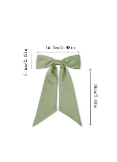 front Grampo de cabelo com laço de cetim elástico de cor correspondente