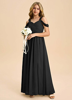 Azazie Lianne Junior Klä av A-Line i Chiffong Av axeln image1