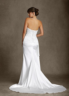 Azazie Angel Wedding Dresses Diamond White Mermaid Strapless Charmeuse Dress image3