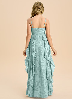 Azazie Peyton Junior Vestido de Neblina de Devorado Floral de Corte en A con Plisado image7