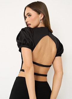 Mariah Negro Conjunto de dos piezas plisado image3