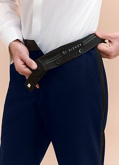 front Classic Marinblå Smokingbyxor med spetsiga slag