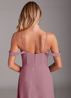 Azazie Aaron Final Sale Vintage Mauve A-Line Off the Shoulder Chiffon Convertible Dress image9