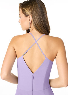 Azazie Carolina Final Sale Lilac Mermaid Ruched Chiffon Dress image5