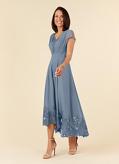 Azazie Palana Kleider für die Brautmutter A-Linie Spitze Chiffon Kleid Zwielichtviolett image2