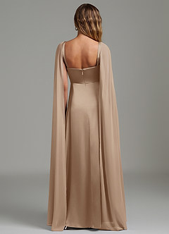 Azazie Niveah Bridesmaid Dresses Taupe A-Line Strapless Stretch Satin Convertible Dress image4