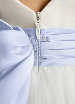 Azazie Sosie Abiti da Ragazza di Fiori Abito A-Line in Tulle Plissettato Avorio Lavanda image5