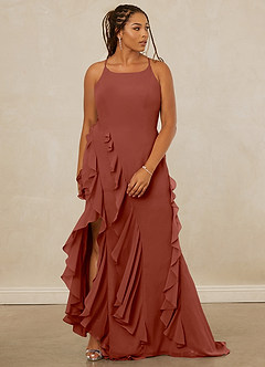 Christian Siriano Bridal for Azazie 1006 Bridesmaid Dresses Auburn Mermaid Ruched Chiffon Dress image10