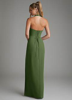 Azazie Tina Bridesmaid Dresses Olive Mermaid Corset Chiffon Dress image6