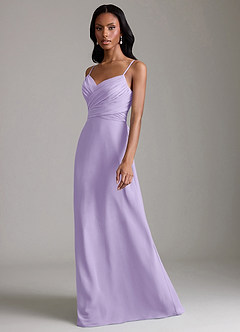 Azazie Kali Brudtärnklänningar Klä av A-Linje i Chiffong Plisserad Lila image6