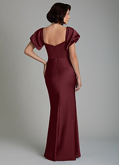 Azazie Lea Brudtärnklänningar Klänning av Sjöjungfru i Stretch Satin Off the shoulder Cabernet Konvertibel image2
