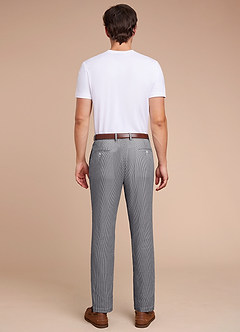 front Gavin Grey Striped Seersucker Dress Pants