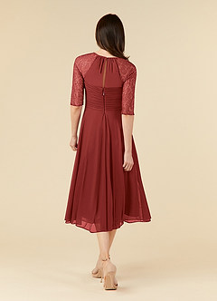 Azazie Gracelyn Mother of the Bride Dresses Rust A-Line Lace Dress image2