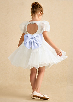 Azazie Debbie Abiti da Ragazza di Fiori Abito Principessa in Organza Scollo a Cuore Avorio Lavanda image6
