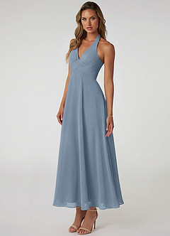 Azazie Tessie Suknie dla druhen Linia A Pofałdowany Szyfon Długość kostki Sukienka image3