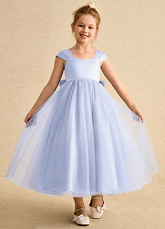 Azazie Chickadee vestidos de niña de las flores Vestido de Lavanda de Satin Mate de Princesa con Escote de Corazón image4