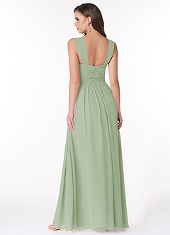 Azazie Zapheira Bridesmaid Dresses Dusty Sage A-Line Ruched Chiffon Dress image2