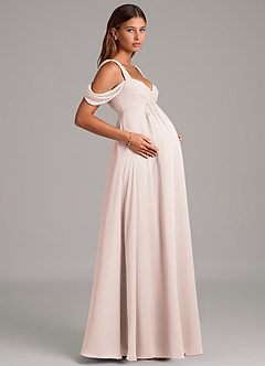 Azazie Rhea Maternity Bridesmaid Dresses A-Line Pleated Chiffon Floor-Length Dress image6