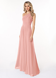 Azazie Dallas Bridesmaid Dresses Rosette A-Line One Shoulder Chiffon Dress image1