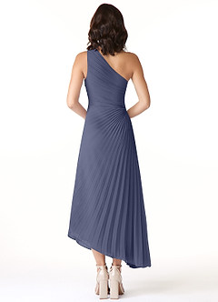 Azazie Kirra Bridesmaid Dresses Stormy A-Line One Shoulder Chiffon Dress image2