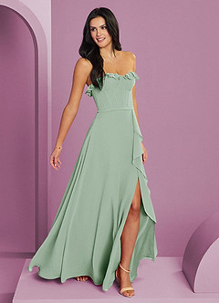 Barbie ♥ Azazie Bridesmaid Dresses Agave A-Line Sweetheart Neckline Chiffon Dress image4
